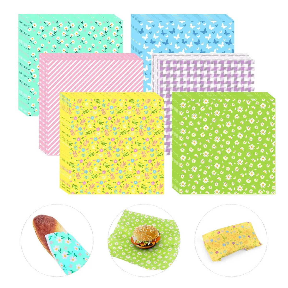 Piklodo Waxed Washi Paper 240 Sheets 12x12 inch Spring Theme — product photo