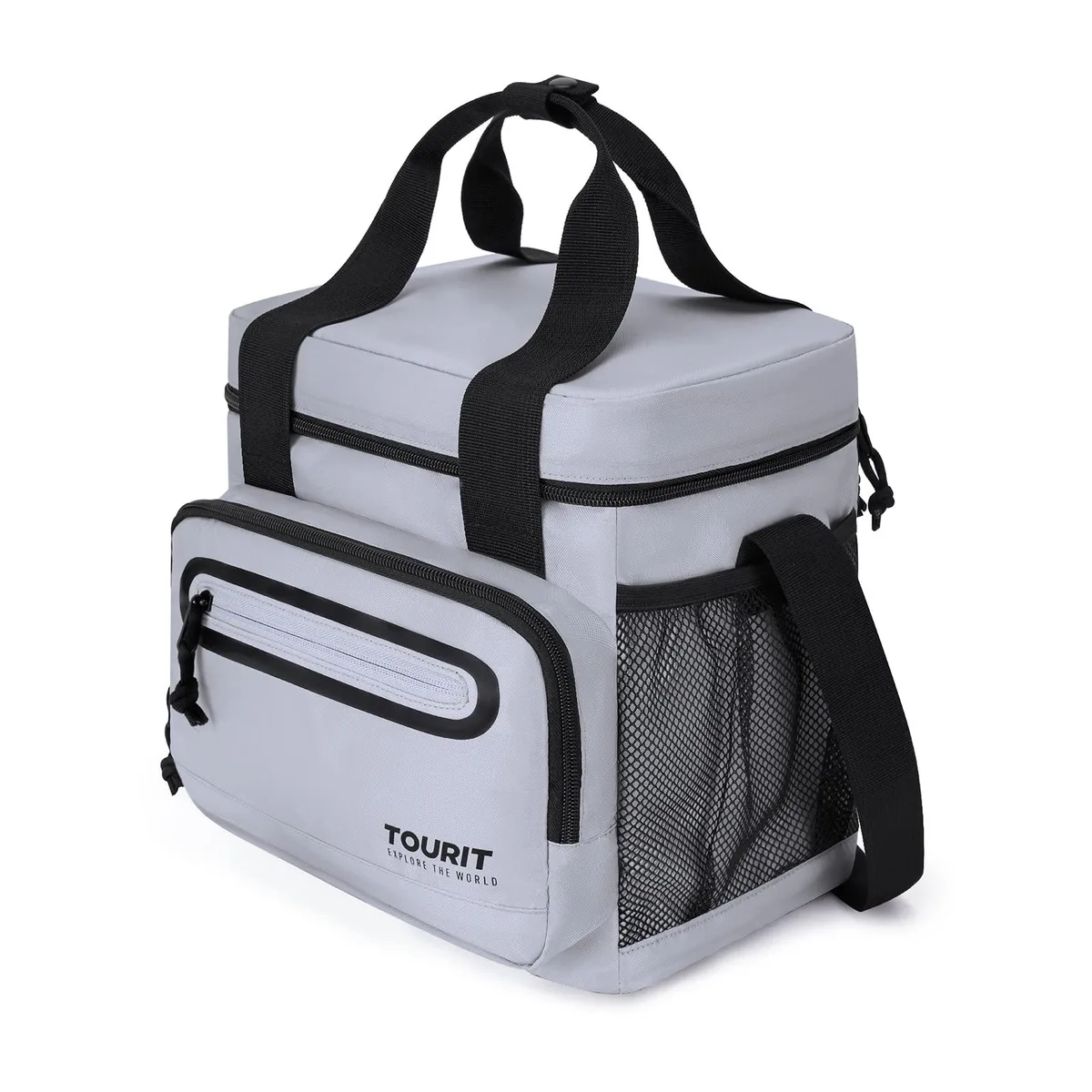 No Sew No Sew TR2103057AS008-FCA 14L Insulated Lunch Pack Gray Hearts — product photo