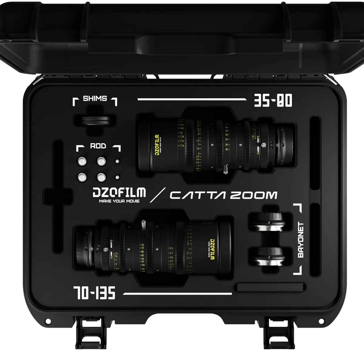 DZOFILM DZOFILM Catta 35-80mm &amp; 75-135mm T2.9 Cine Lens Bundle Sony E Black — product photo
