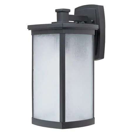 Bronze outdoor wall lantern with frosted seedy glass shade