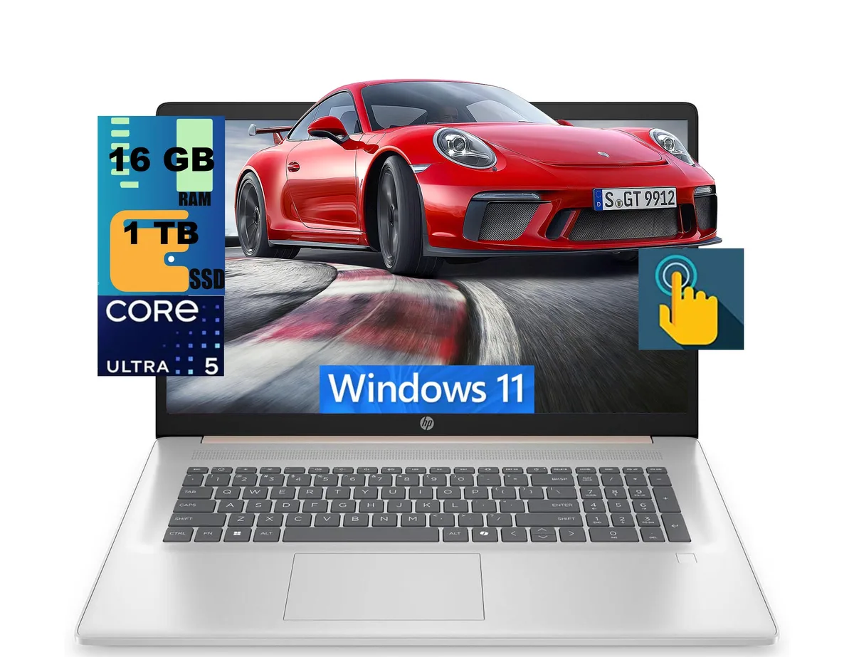 HP HP 17 laptop Core Ultra 5 225U 12-core 16GB 1TB SSD 17.3" touchscreen Rose Gold — product photo