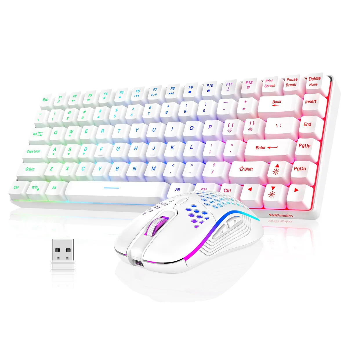 Redragon K84 75% Wireless Gaming Keyboard & Mouse Combo White — product photo