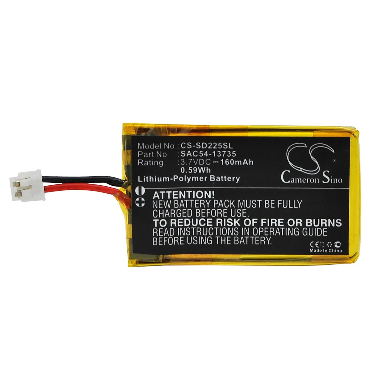 Cameron &amp; Co Cameron &amp; Co DS-CS-SD225SL 3.7V 160mAh Li-Polymer training aid — product photo