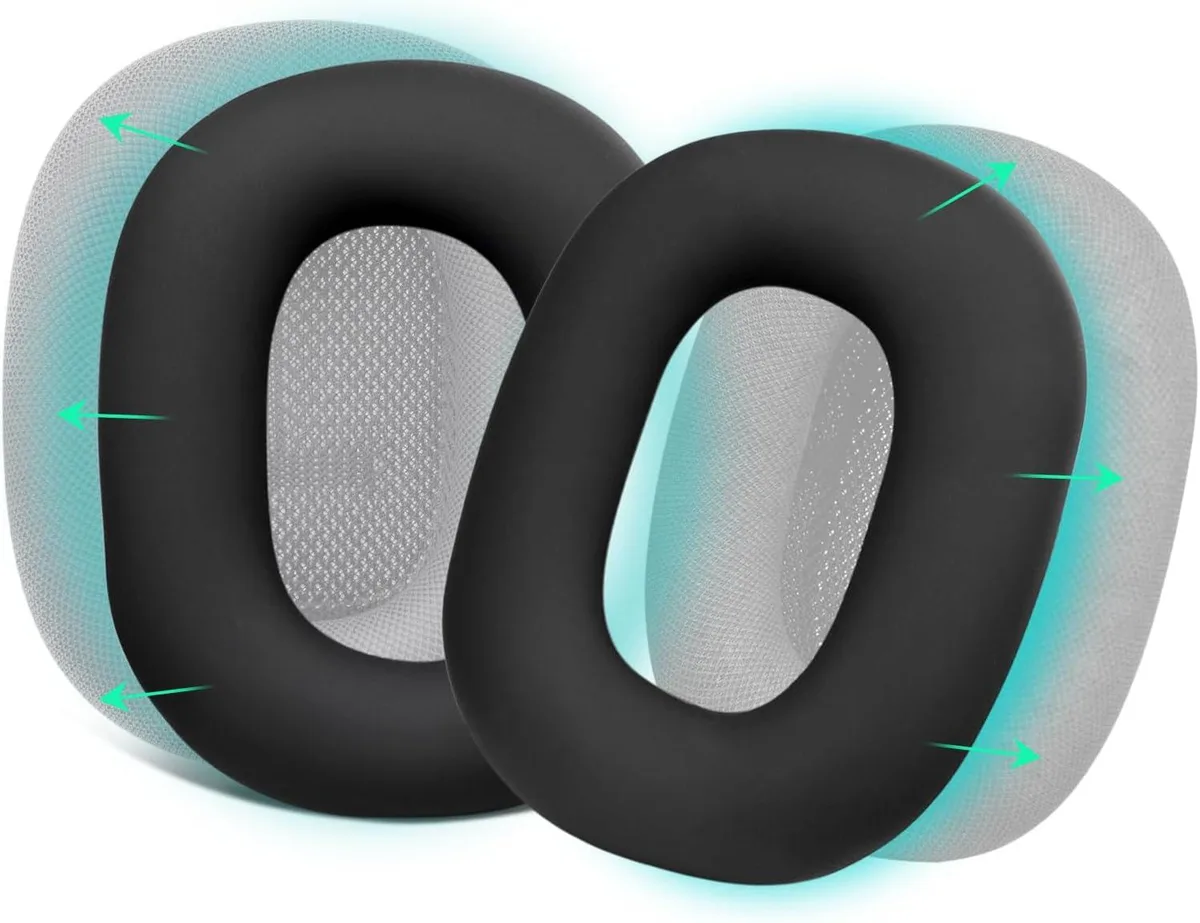 Black silicone ear-pad covers for AirPods Max headphones