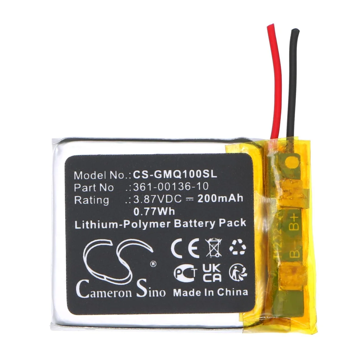  Cameron Sino Wiper i130S 200mAh 3.87V NiZn battery for Garmin Venu SQ Music — product photo
