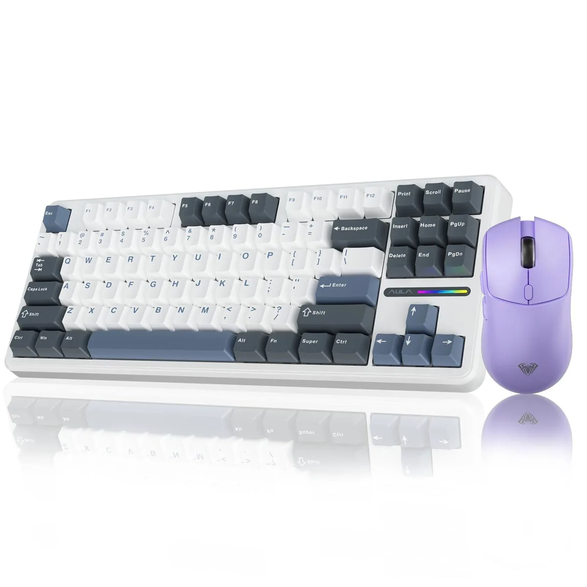 Vszerda Vszerda F87 75% Mechanical Keyboard + SC580X Mouse Light Purple — product photo
