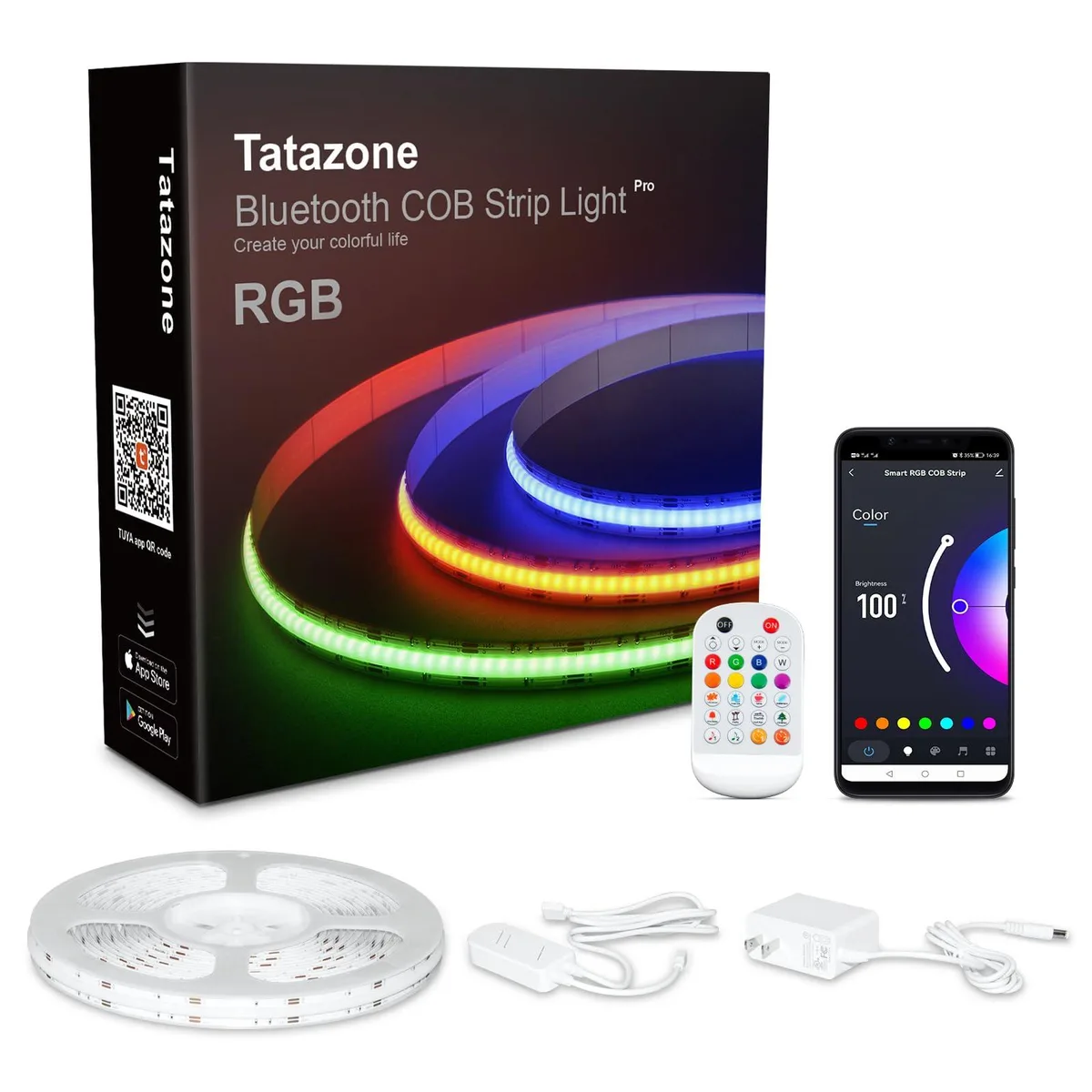  Tatazone LSSCOBH63020 32.8ft RGB COB LED light kit — product photo