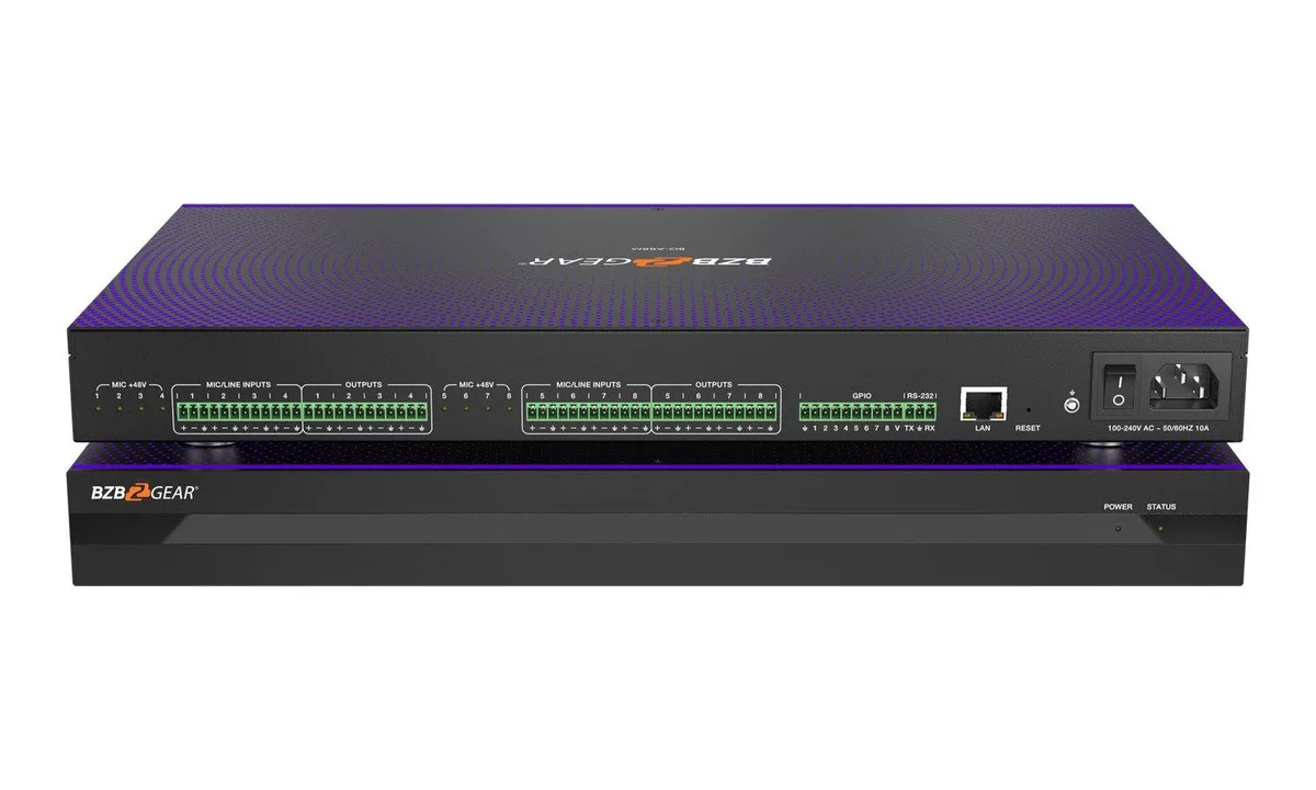 BZBGEAR BZBGEAR 8x8 Balanced Digital Audio Processor/Matrix AEC ANS AGC Auto Mixer GPIO — product photo