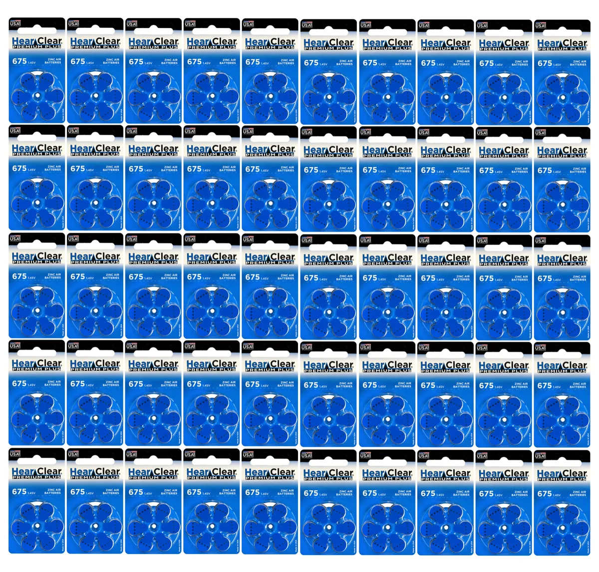 HearClear Battery HearClear Battery Size 675 Zinc Air Hearing Aid Batteries Blue Tab 300 Pack — product photo