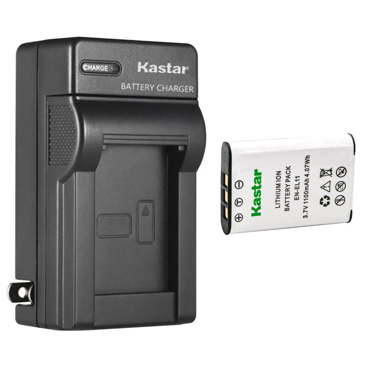 Kastar Kastar EN-EL11 1100mAh battery and AC wall charger — product photo