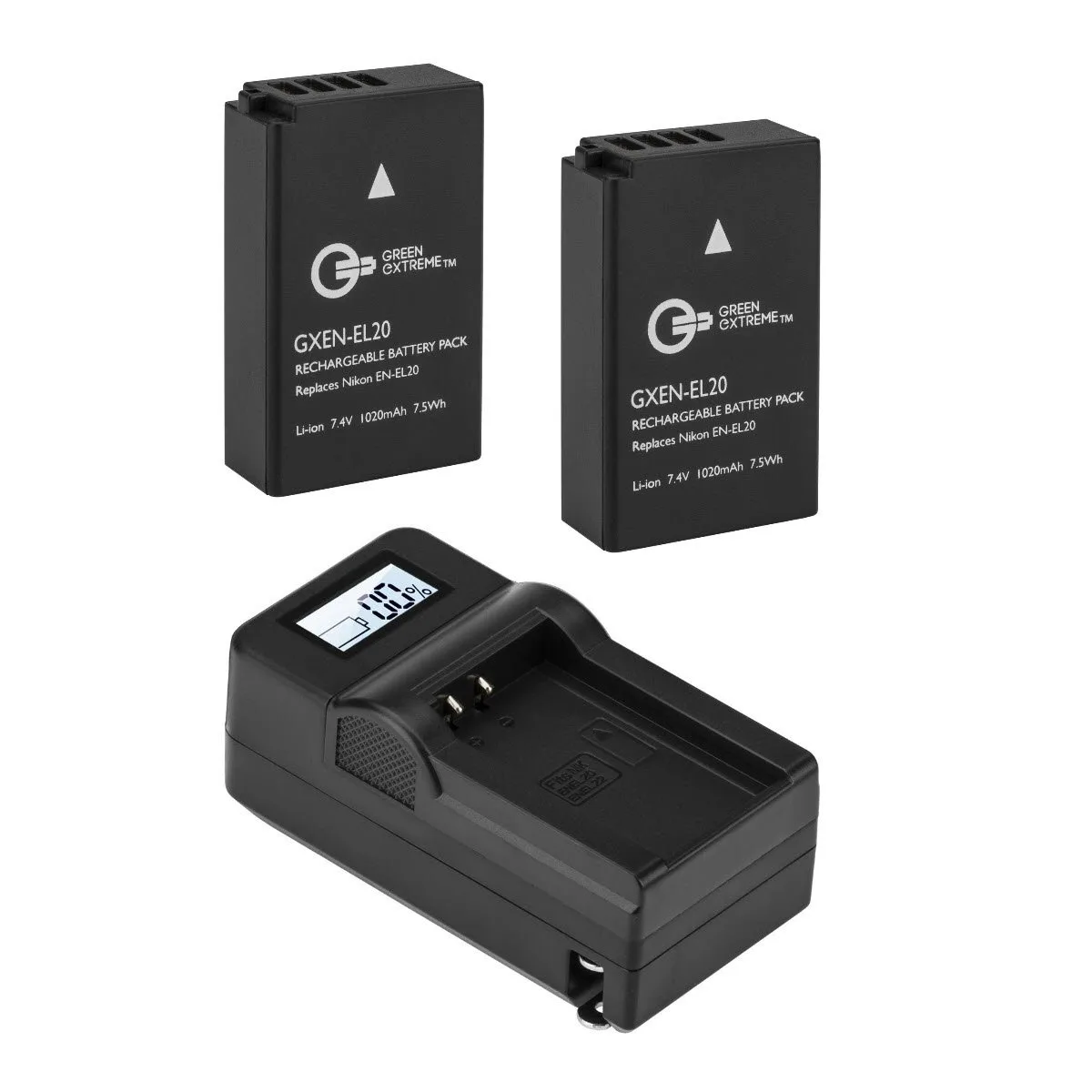 Green Extreme Battery Green Extreme EN-EL20 Camera Battery 2-Pack GX-EN-EL20 K2 — product photo