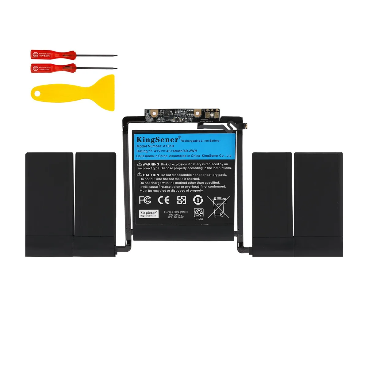 KingSener KingSener A1819 laptop battery for MacBook Pro 13 inch Touch A1706 (Late 2016) 49.2WH 11.41V — product photo