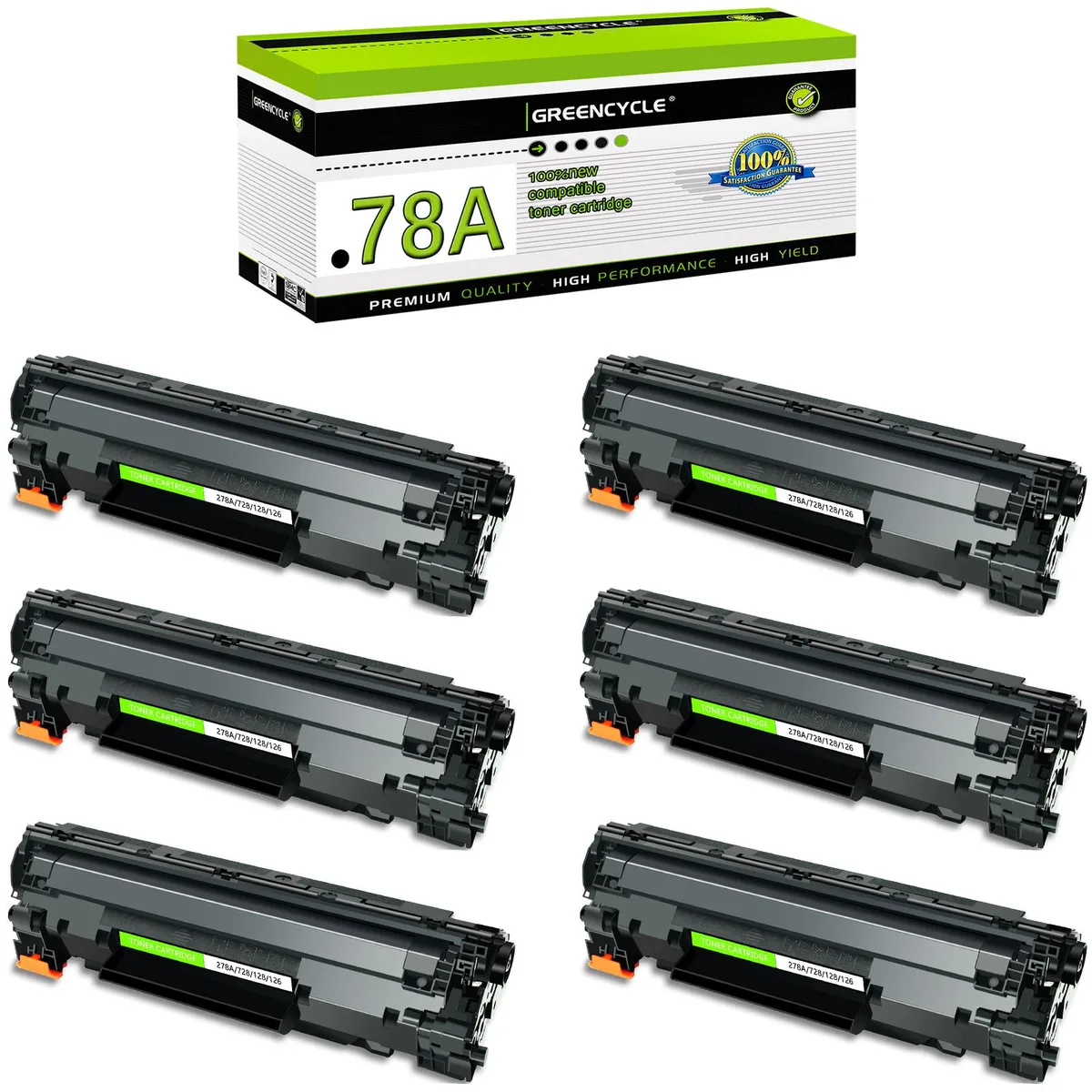 GREENCYCLE GREENCYCLE 78A Black Toner Cartridge 6-Pack — product photo