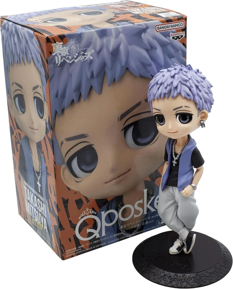 Bandai Bandai Tokyo Revengers Takashi Mitsuya Plain Clothes Ver. A Q posket 5.5 Inch Collectible — product photo