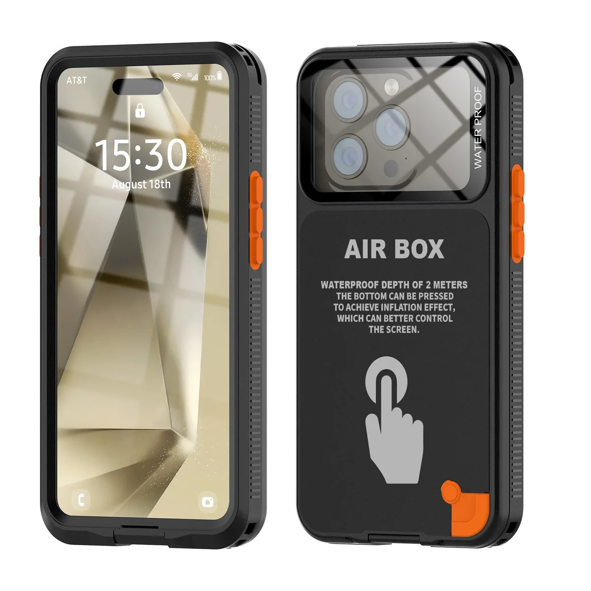 BONAEVER BONAEVER Waterproof Case iPhone 12 13 14 15 6.1 inch IP68 Black — product photo