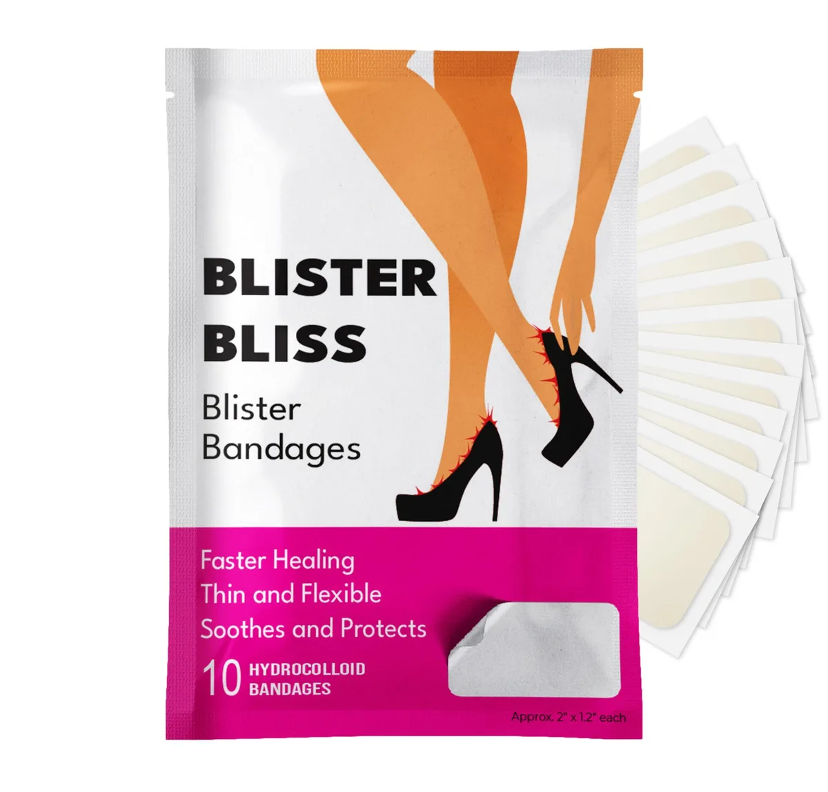 Clear hydrocolloid blister bandages in a pack of 10