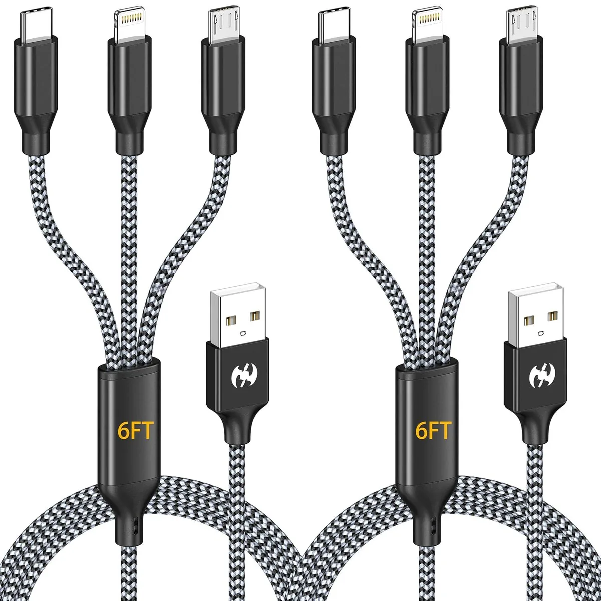 Miimall Miimall 3-in-1 Multi Charging Cable 1.8 m 2-Pack — product photo