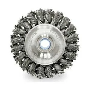 Weiler Weiler 08004 3 in Twist Knot Wire Wheel Brush 1/2 in to 3/8 in Threaded Arbor 20000 RPM — product photo