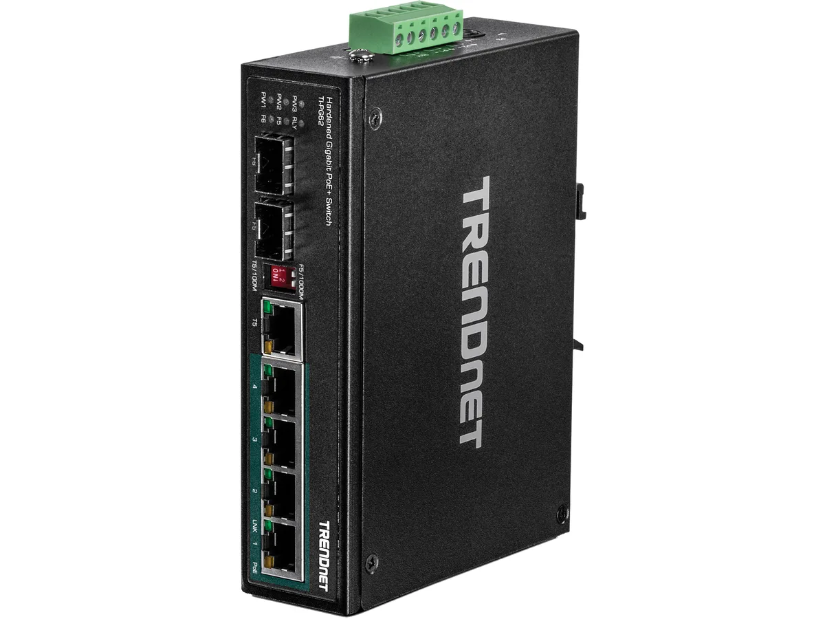 TRENDnet TRENDnet TI-PG62 6-port industrial Gigabit PoE+ network switch — product photo