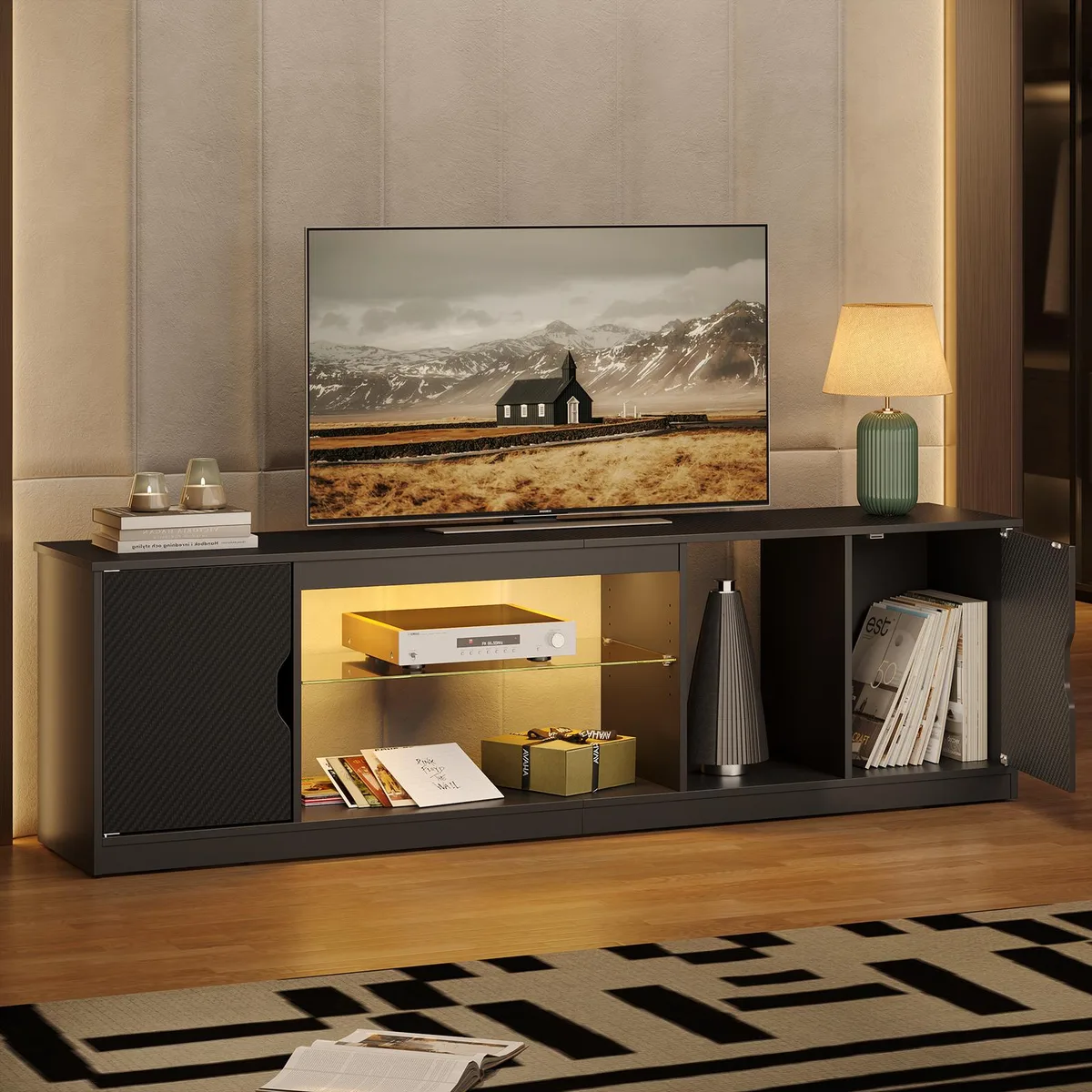Bestier Bestier 70.87" LED Gaming Entertainment Center, Black — product photo