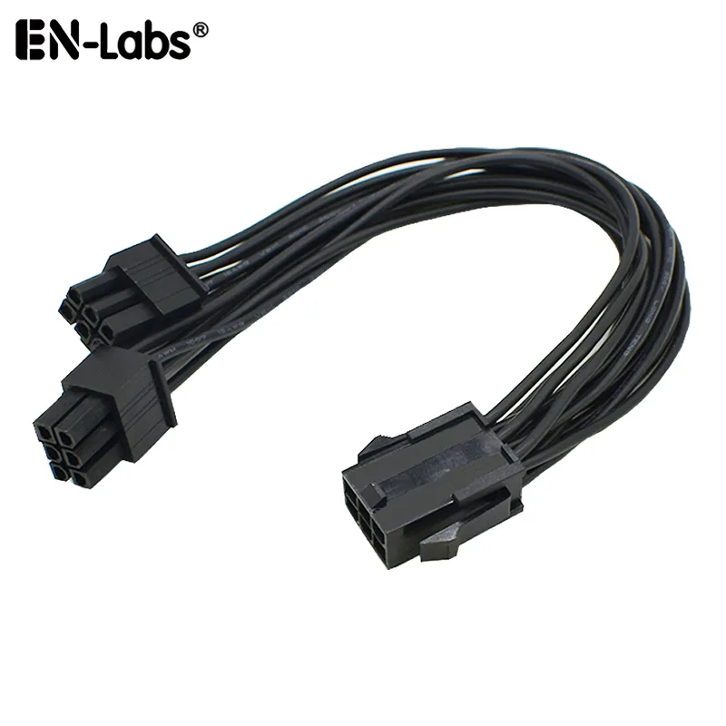 EN-Labs EN-Labs PCIE6-2XPCIE6-20CM 6-pin to dual 6-pin power splitter cord 20cm 18AWG — product photo