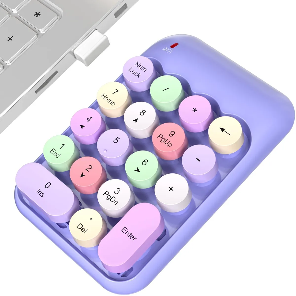  MOWUX 18-Key Wireless Numpad Purple 2.4 GHz — product photo