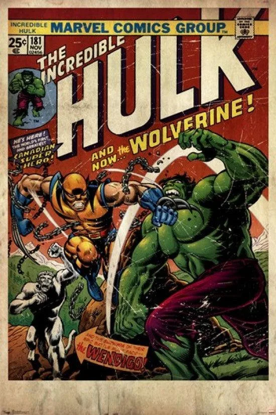 Poster of Hulk and Wolverine 24 by 36 inches