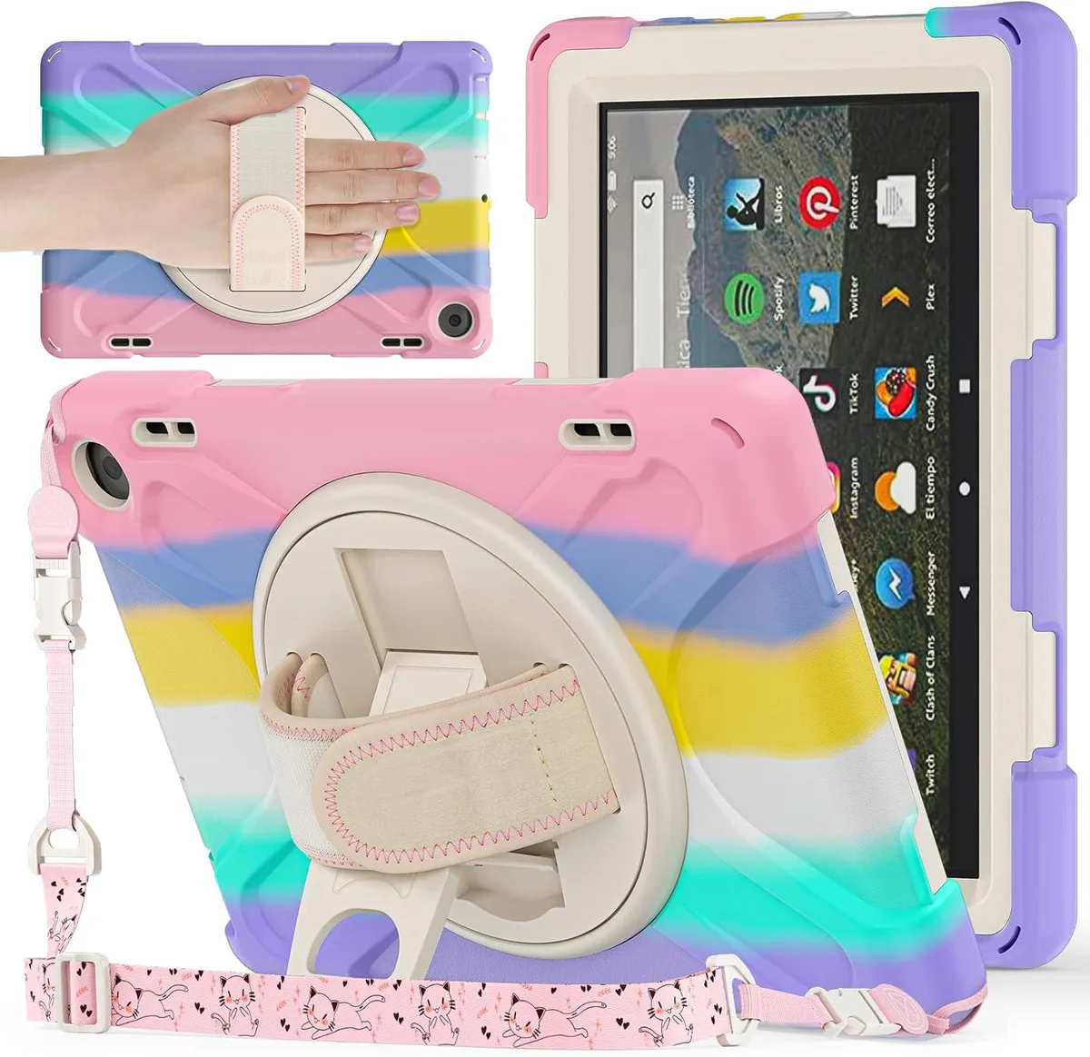 BONAEVER BONAEVER Pink tablet case 12th Gen 2024 2022 8.0 inch — product photo