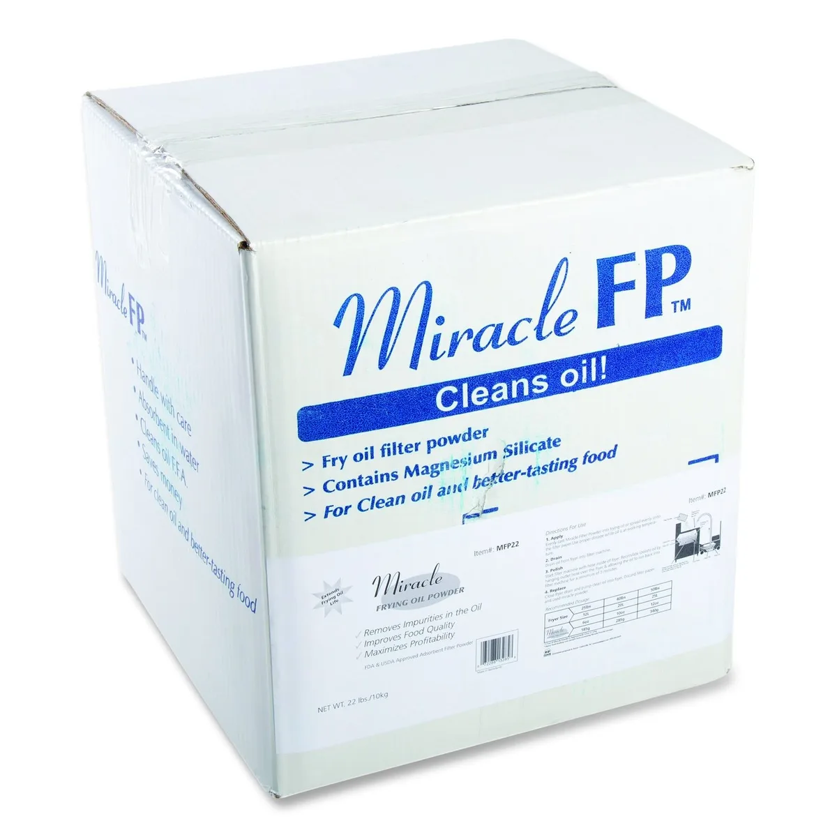 White filter powder in a 25 L 22 lbs pack