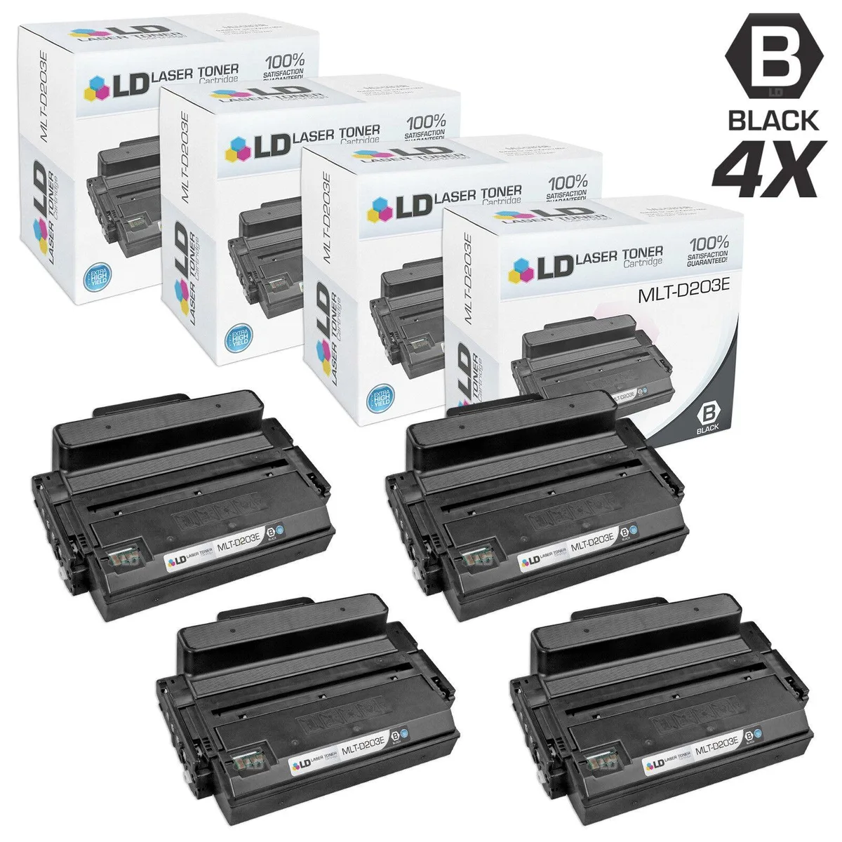 SAMSUNG SAMSUNG MLT-D203E Compatible Black Toner 4-Pack 10000 Pages — product photo
