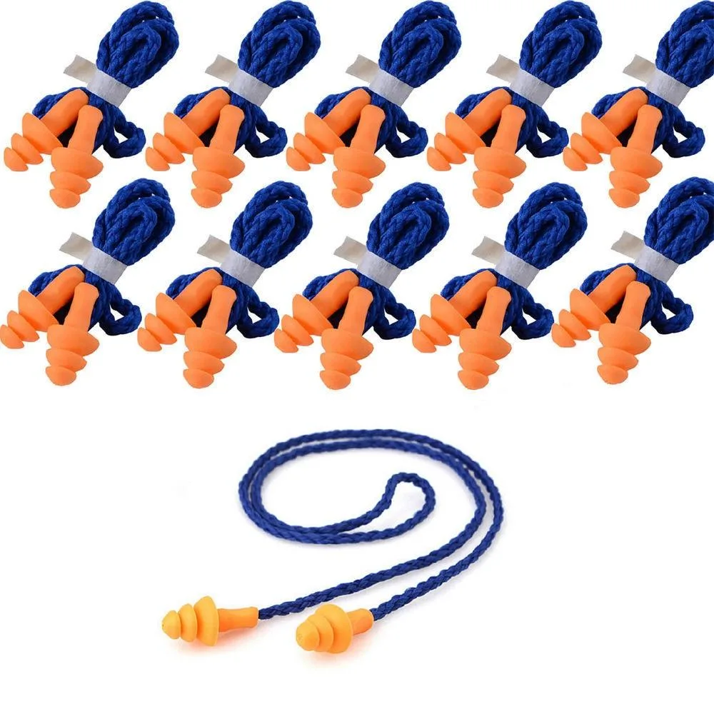 Quality Plugs by Rips Quality Plugs by Rips 10 Pairs Soft Silicone Corded Ear Plugs Orange 25dB — product photo
