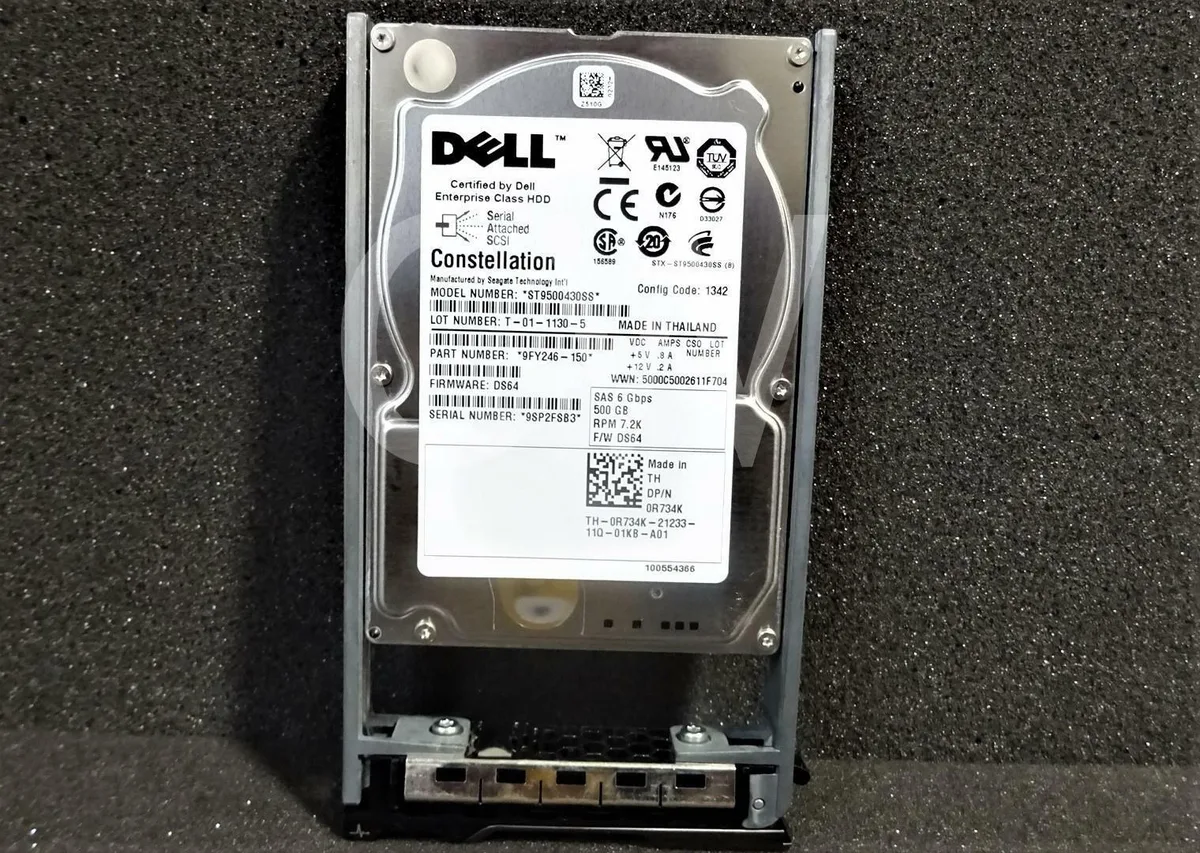 DELL DELL R734K 500GB 7.2K 6G 16MB 2.5in SAS internal hard drive ST9500430SS — product photo
