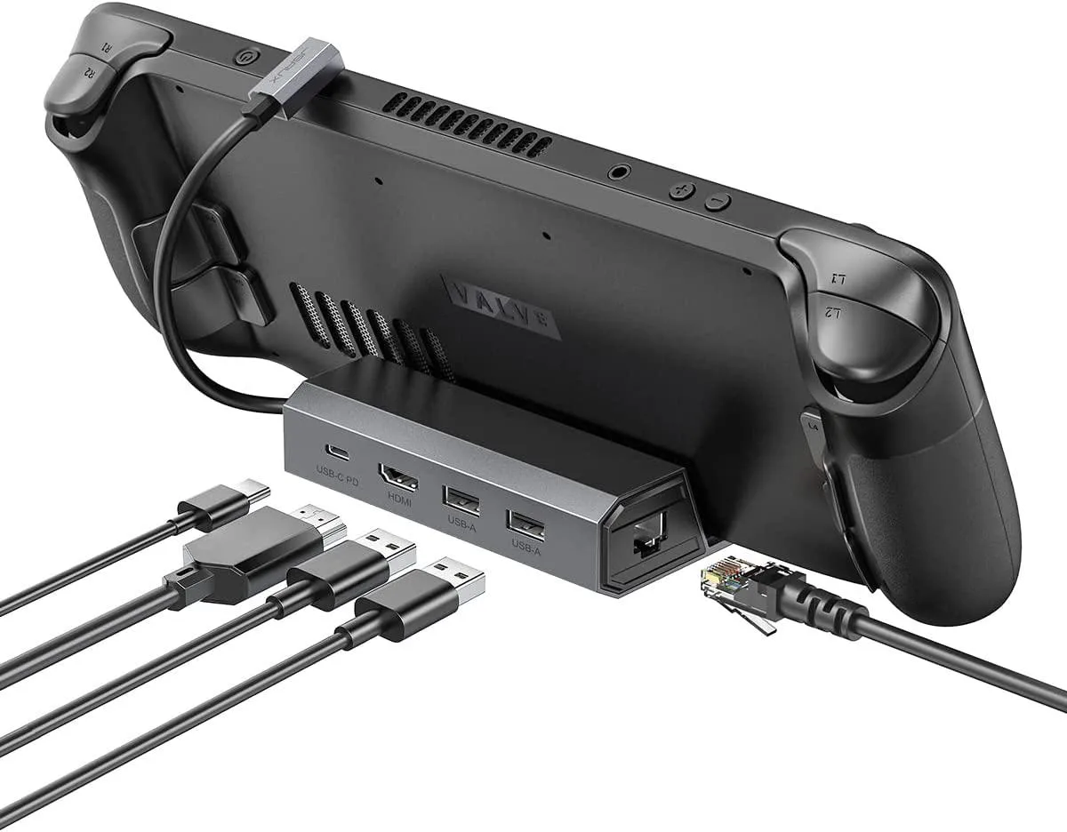 BFKK BFKK 5-in-1 Steam Deck Dock HDMI 2.0 4K@60Hz Ethernet Dual USB-A 2.0 USB-C Charging — product photo