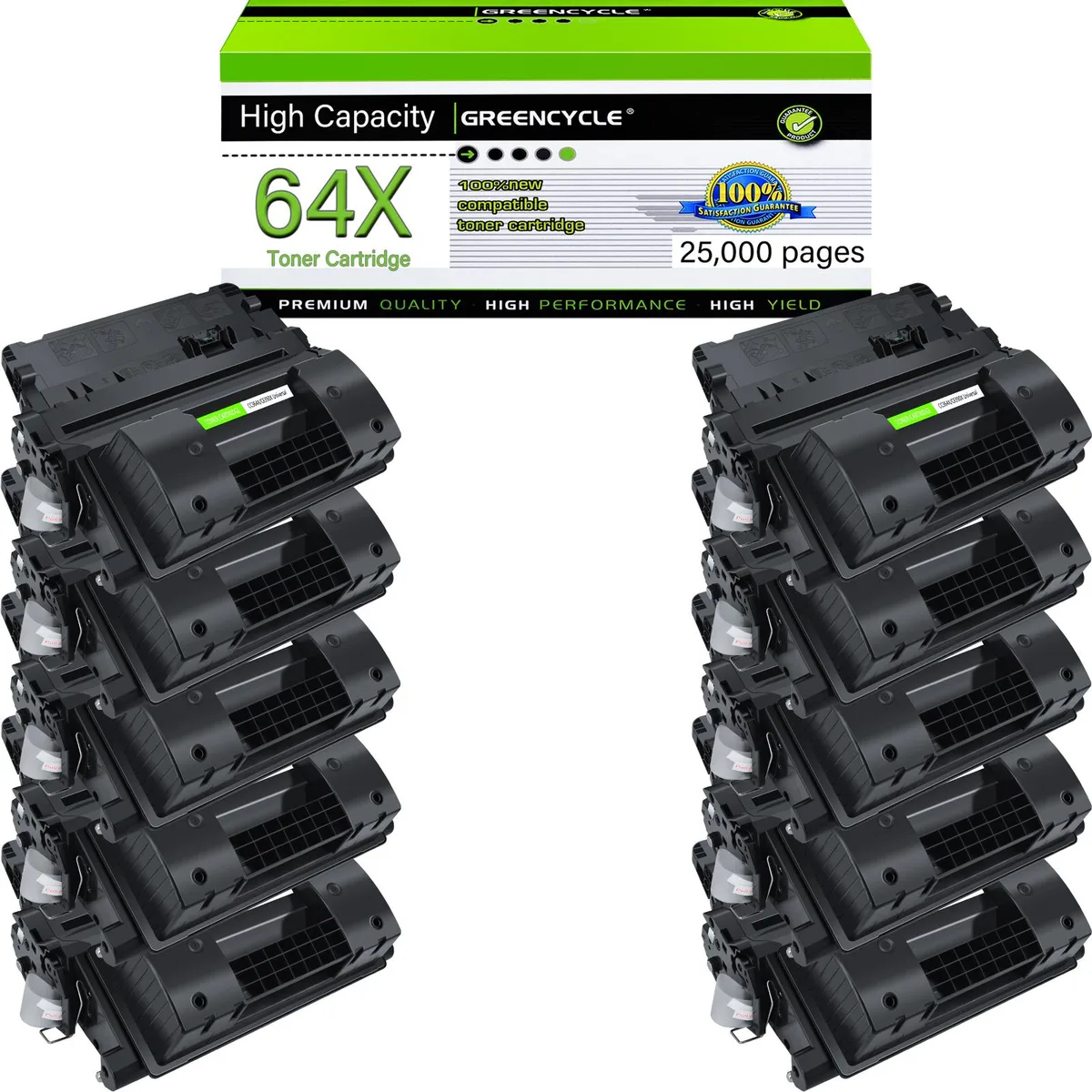 GREENCYCLE GREENCYCLE CC364X Compatible Toner Cartridge 10 Pack Black 25000 Pages — product photo