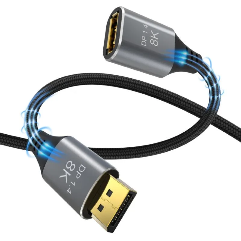 Corn Electronics Corn Electronics 8K DisplayPort extension cable 6.6 ft DP 1.4 male to female 32.4 Gbps — product photo