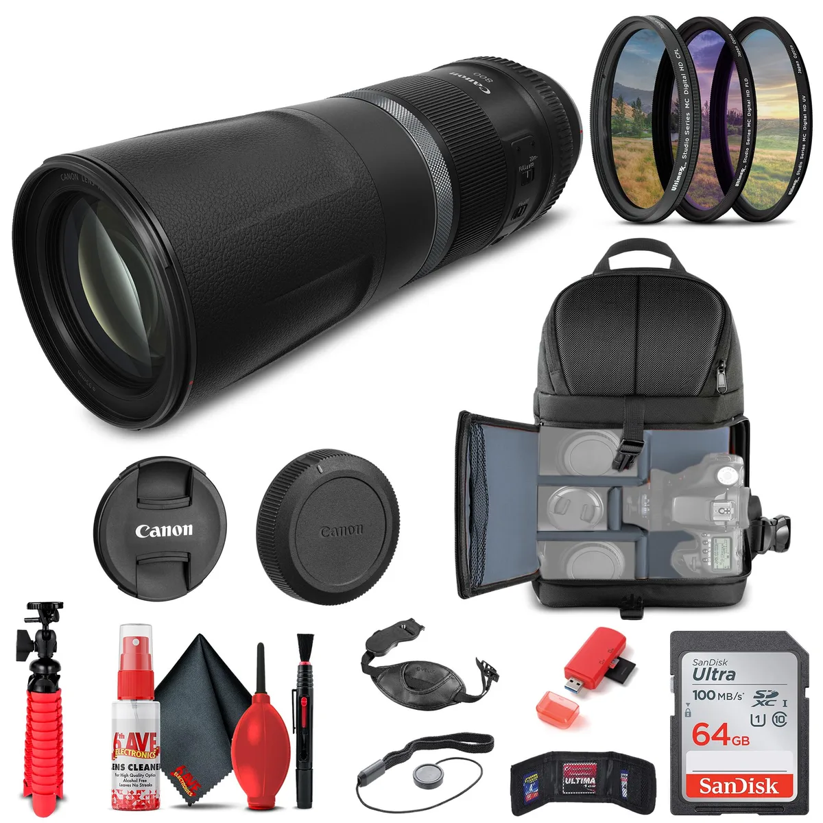 Canon Canon RF 800mm f/11 IS STM Lens Bundle with Backpack, 64GB Card & Accessories — product photo