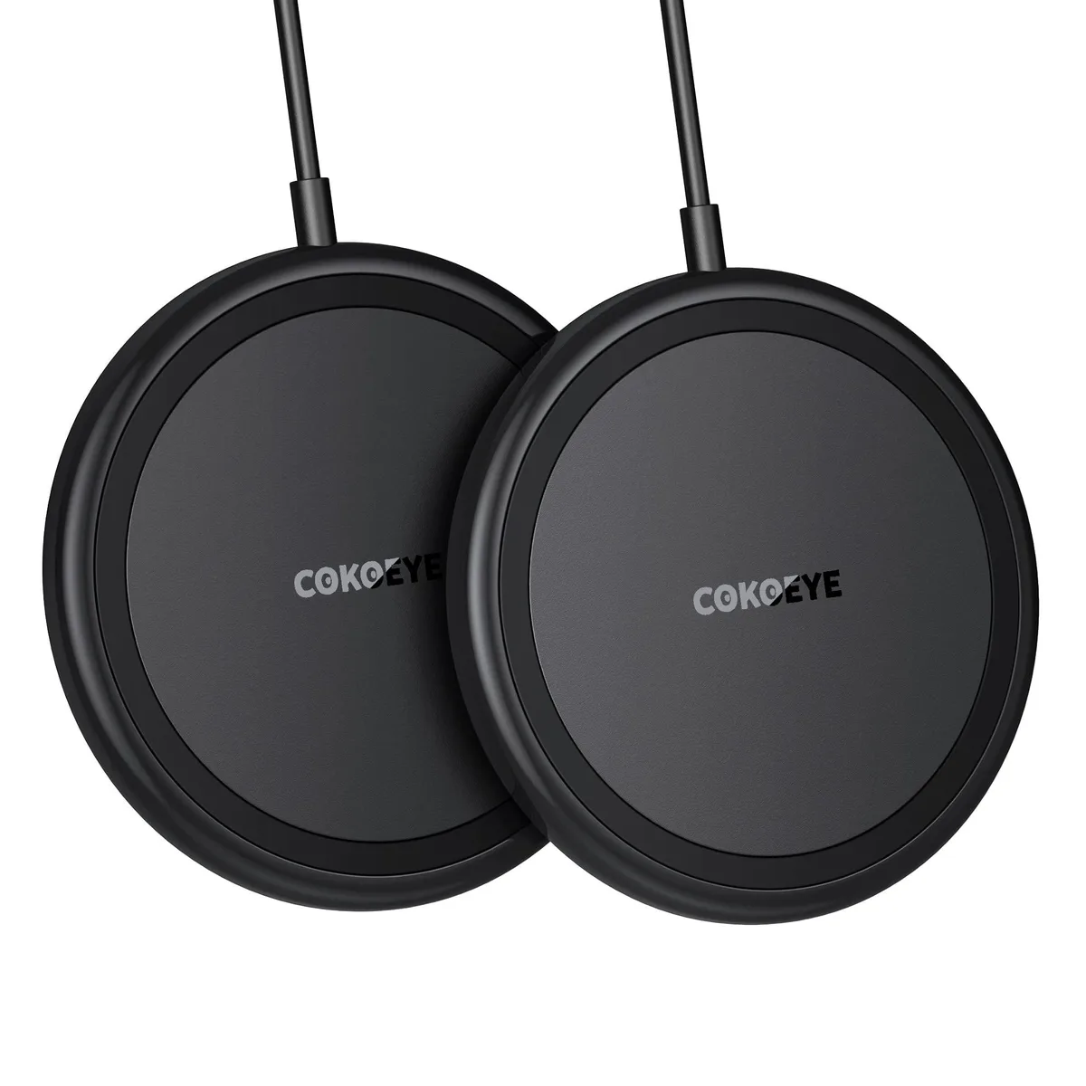  COKOEYE 15W wireless charger 2-pack black USB Type A — product photo