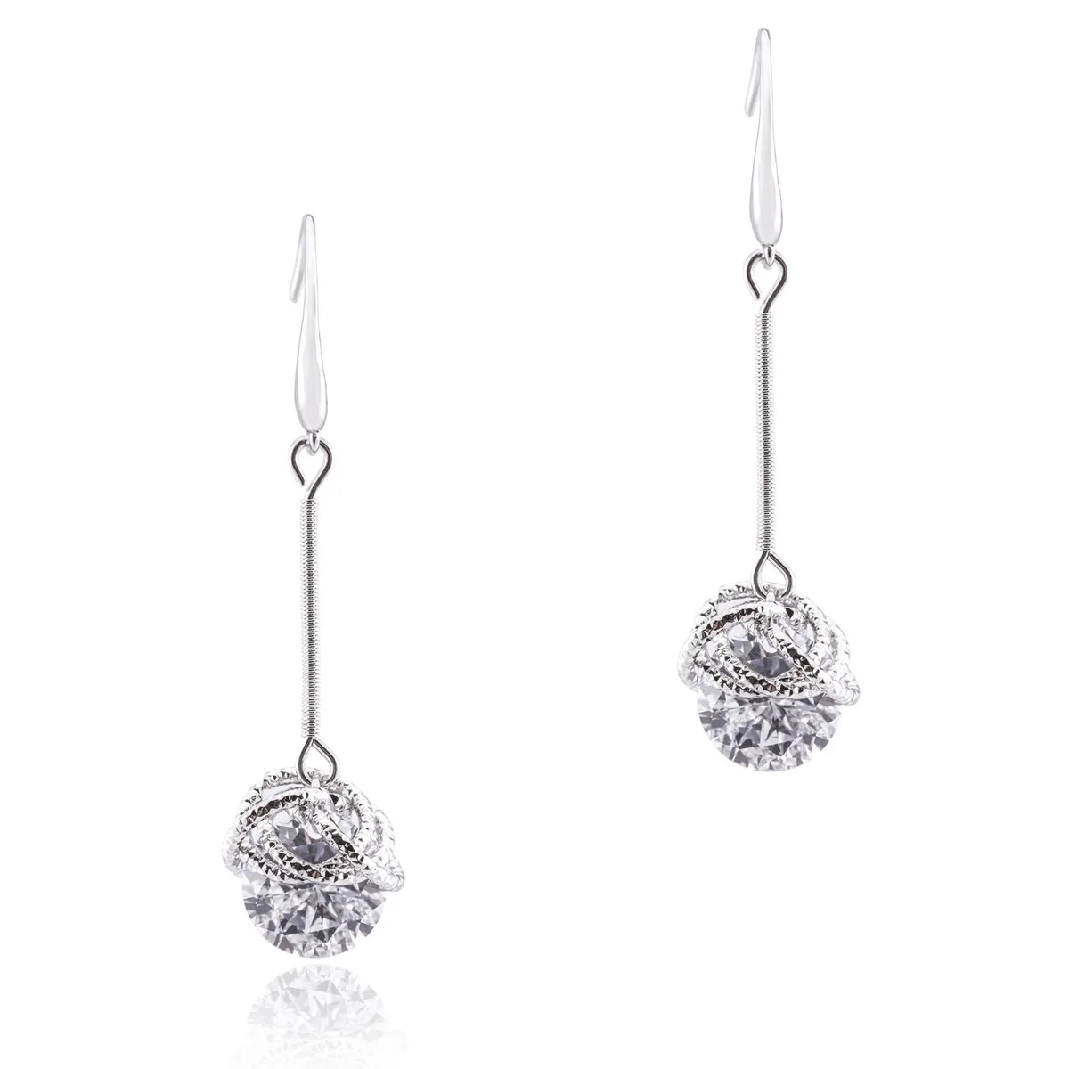 ORROUS &amp; CO ORROUS &amp; CO OR90802LCW 18k Gold Plated Cubic Zirconia Twist Rings Drop Earrings 6.50 carats — product photo