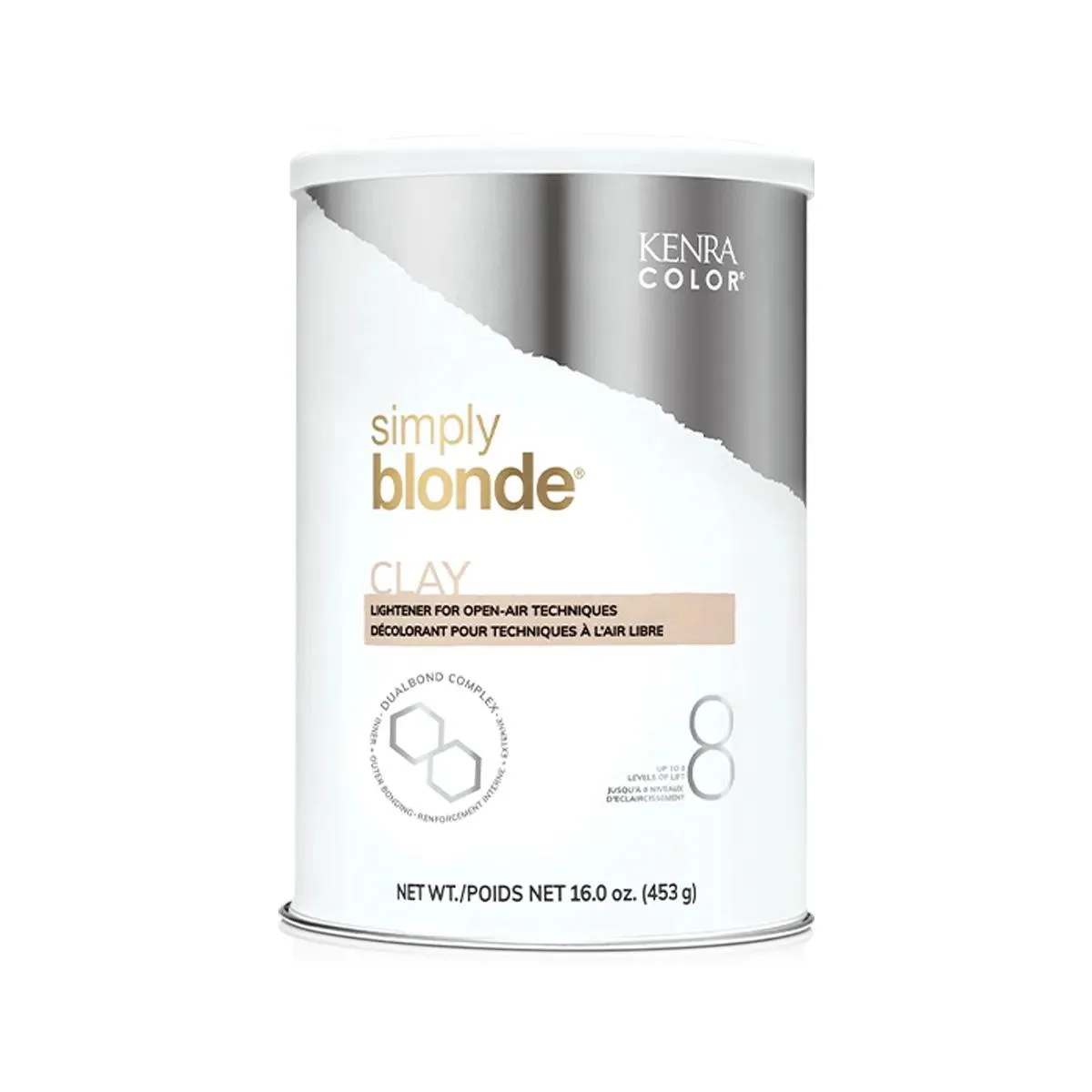 White 16oz jar of Kenra Simply Blonde Clay Lightener, 453g