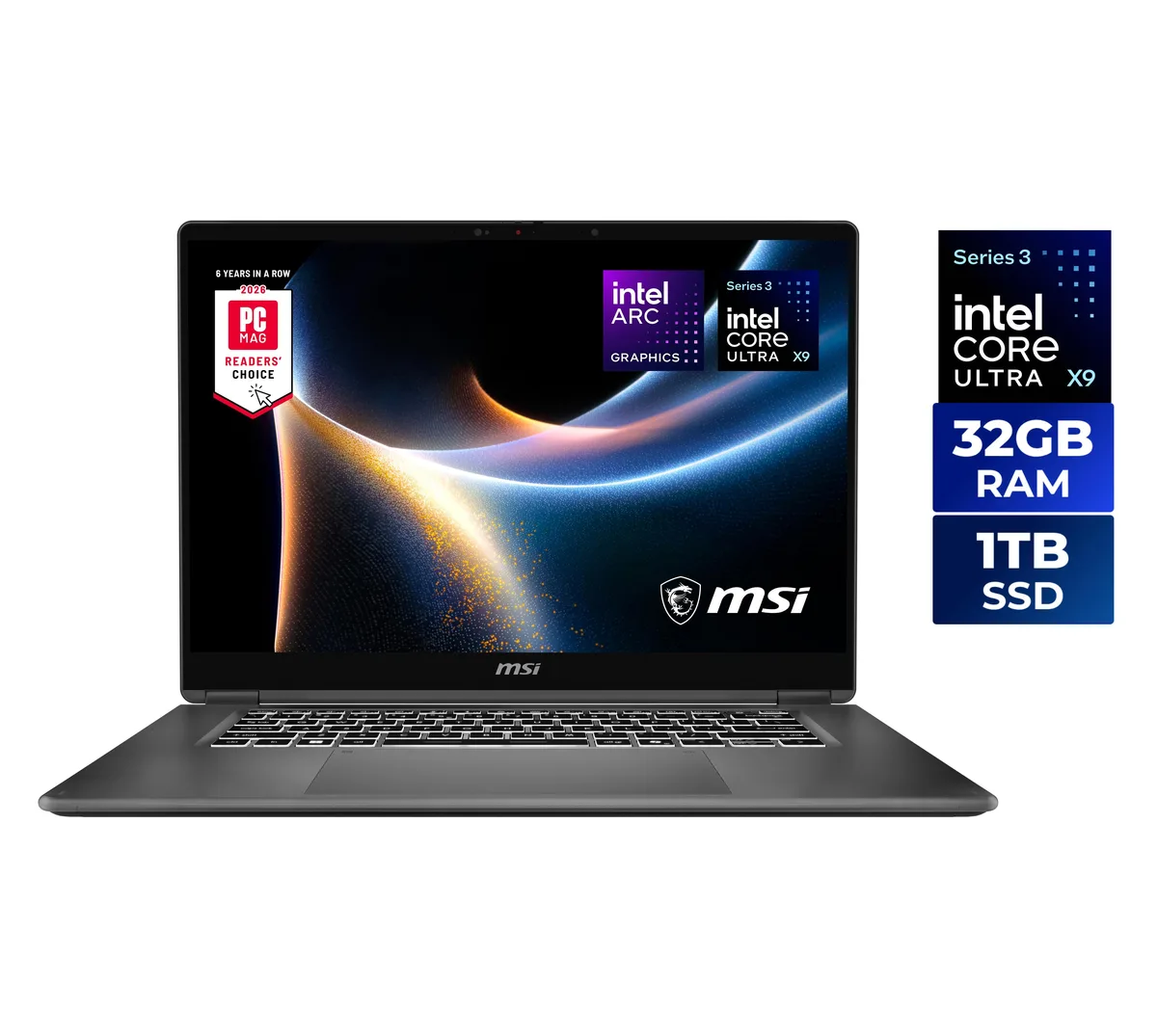 MSI MSI Prestige 16 Flip AI+ C3MTG-056US 16" OLED Touch 32GB 1TB Core Ultra X9 388H — product photo