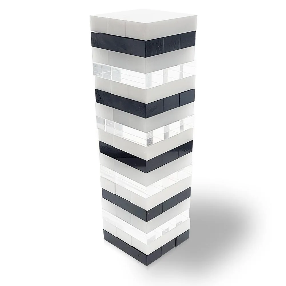 Vandue Corporation Vandue Corporation OnDisplay 3D Luxe Acrylic Stacking Tower Puzzle Game Clear/Opaque/Blk/White clock — product photo
