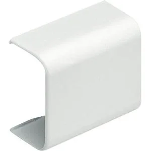 White plastic cable raceway coupler with smooth finish