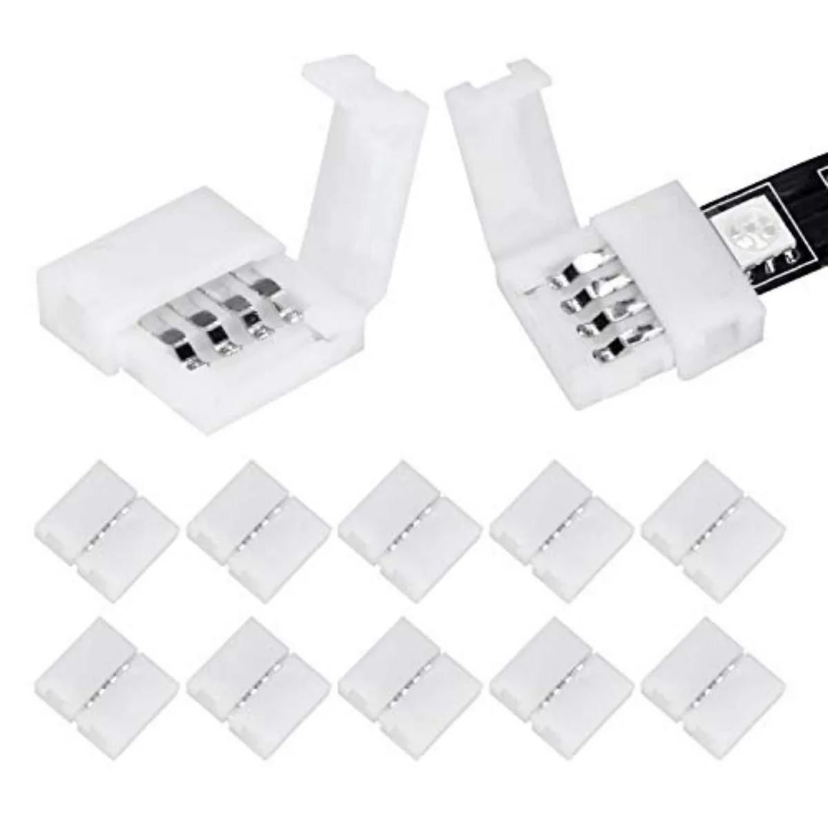 WENHSIN 10-Pack 4-Pin 10mm RGB LED Strip Connectors — product photo