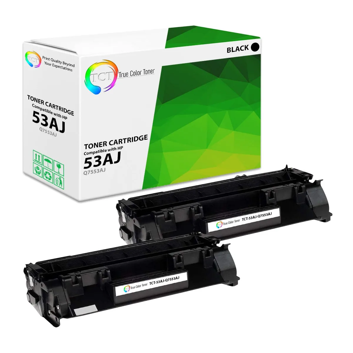 True Color Toner True Color Toner Q7553A Black Jumbo Toner Cartridge 2 Pack — product photo