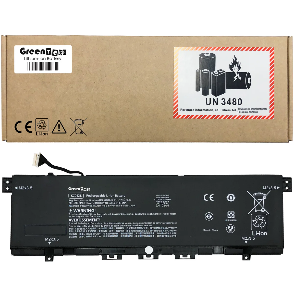 NShi NShi KC04XL 53.2WHR 15.4V 3454mAh 4-cell laptop battery — product photo