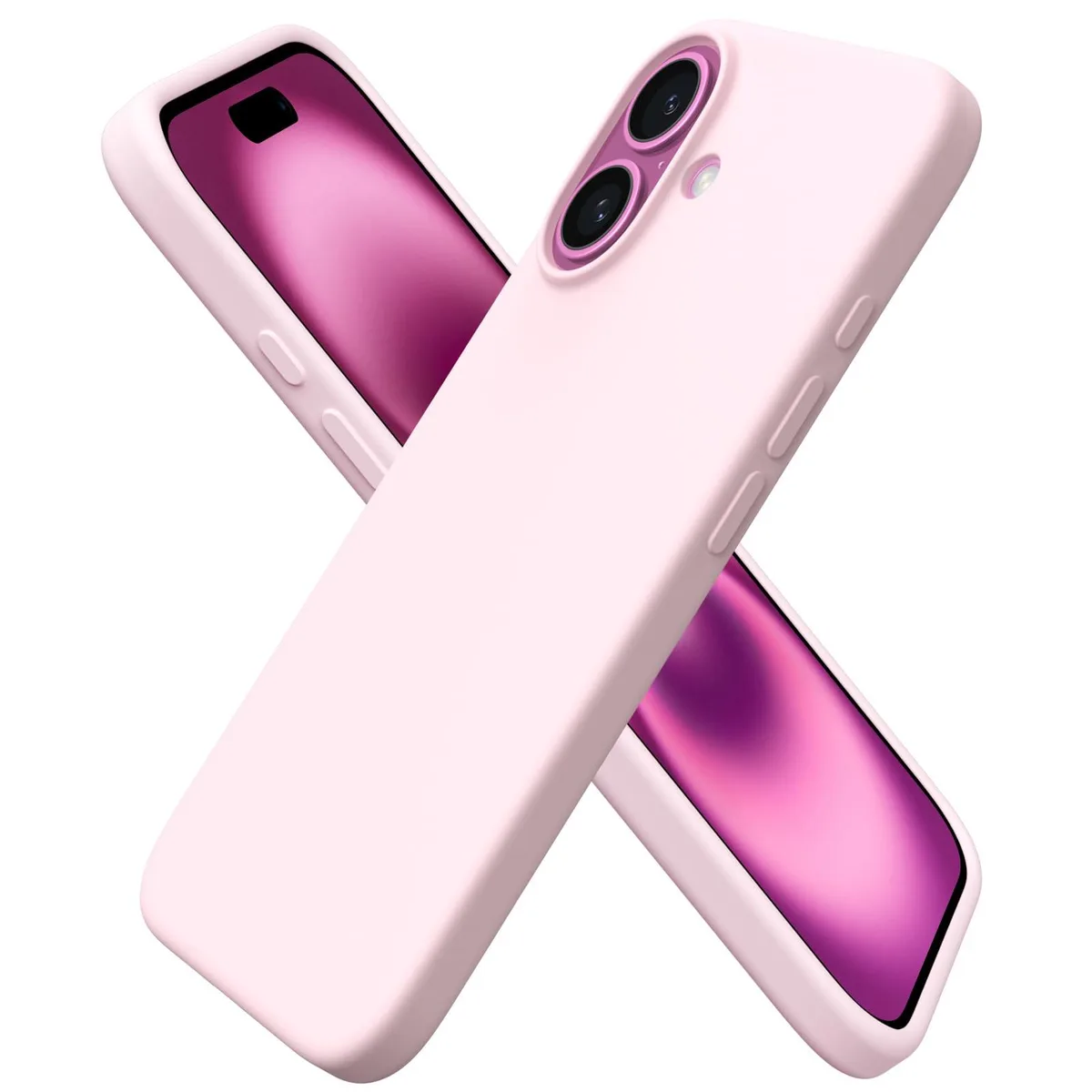  ORNARTO iPhone 16 Case 6.1" Liquid Silicone Chalk Pink — product photo