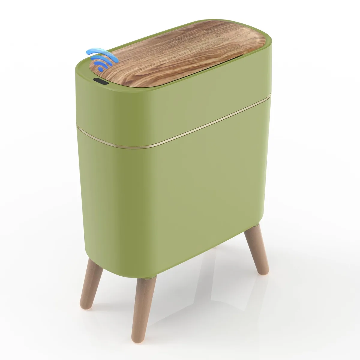 Baldwin Automatic Trash Can 2.6 gal 10 L 3 Pack Wood Grain White — product photo