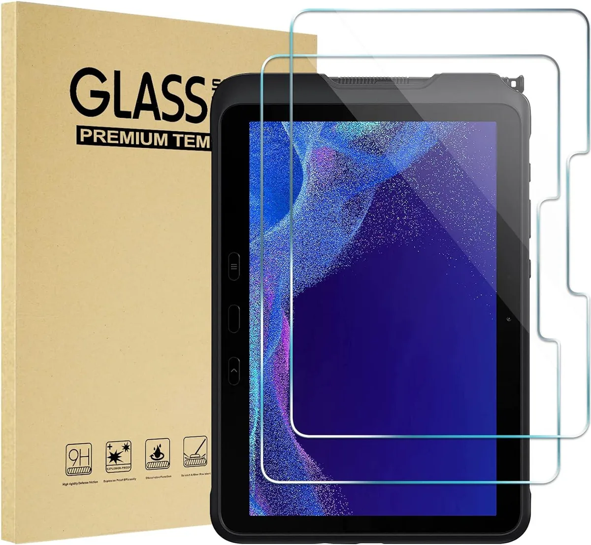 Werleo Werleo SM-T630/SM-T638 10.1" Tempered Glass Screen Protector 2-Pack accessory — product photo