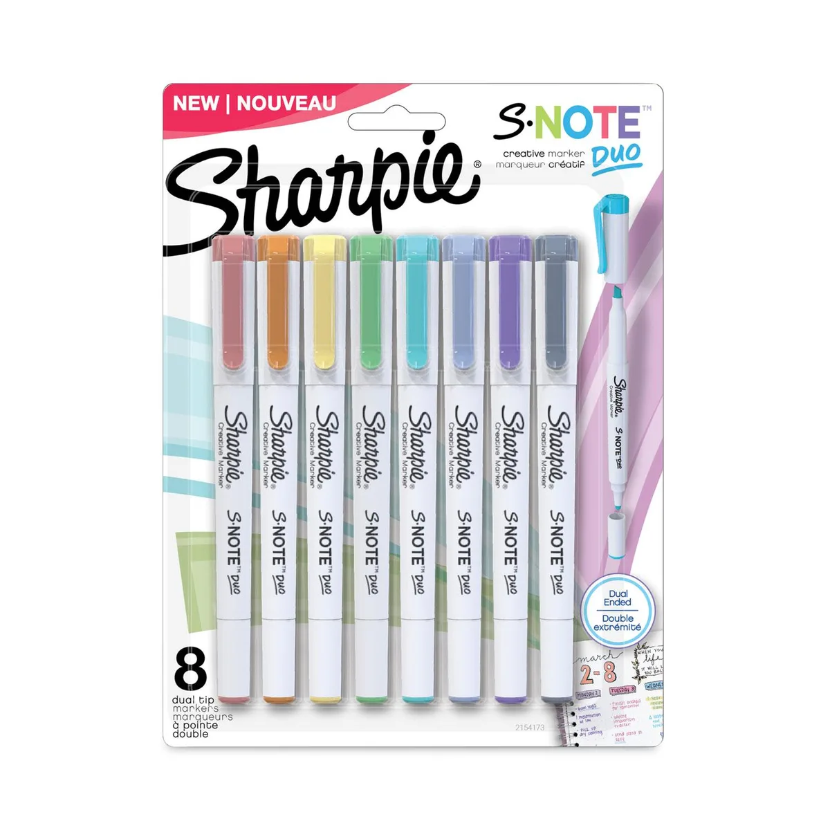 Newell Rubbermaid Newell Rubbermaid 2154173 S-Note Creative Markers Assorted 8/Pack — product photo