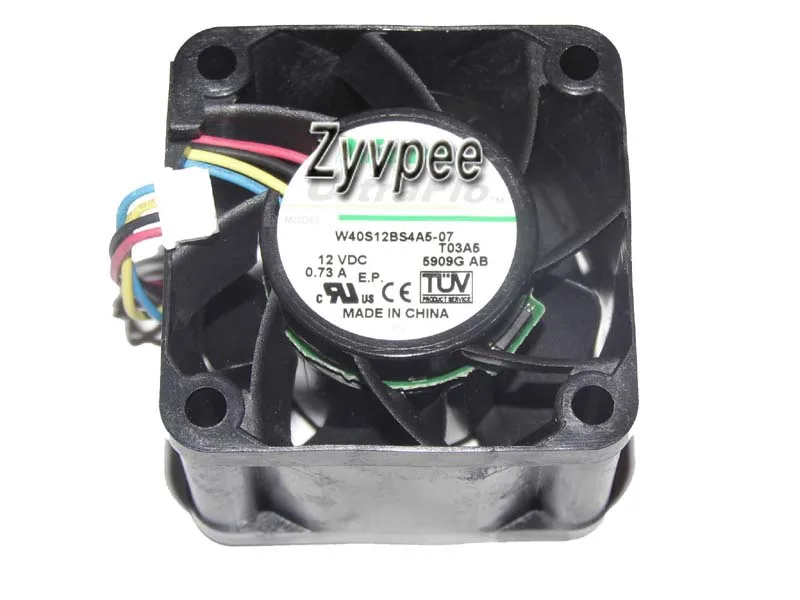 Zyvpee Zyvpee W40S12BS4A5-07 T03A 40x28mm 12V 4 Pin Ball Bearing Case Fan — product photo